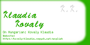 klaudia kovaly business card